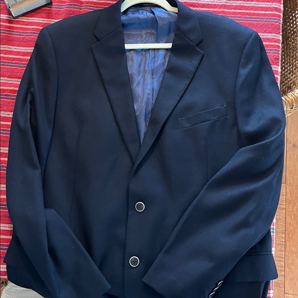 Loro PIana & Co Italy for Saks Fifth Avenue Navy Wool Blazer made in USA